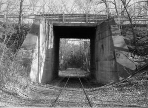 serendipity 4 black and white image of a roadway tunnel on the PPG testing property