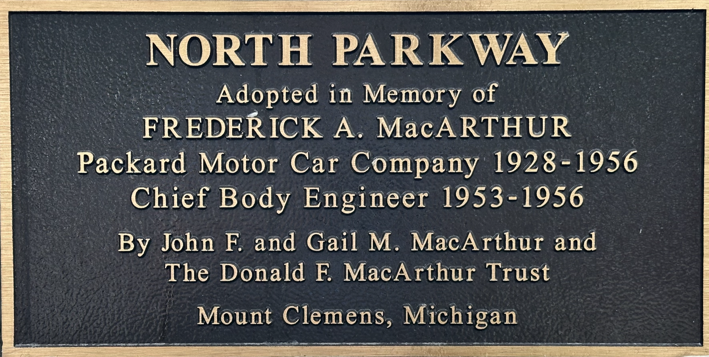 North Parkway Plaque