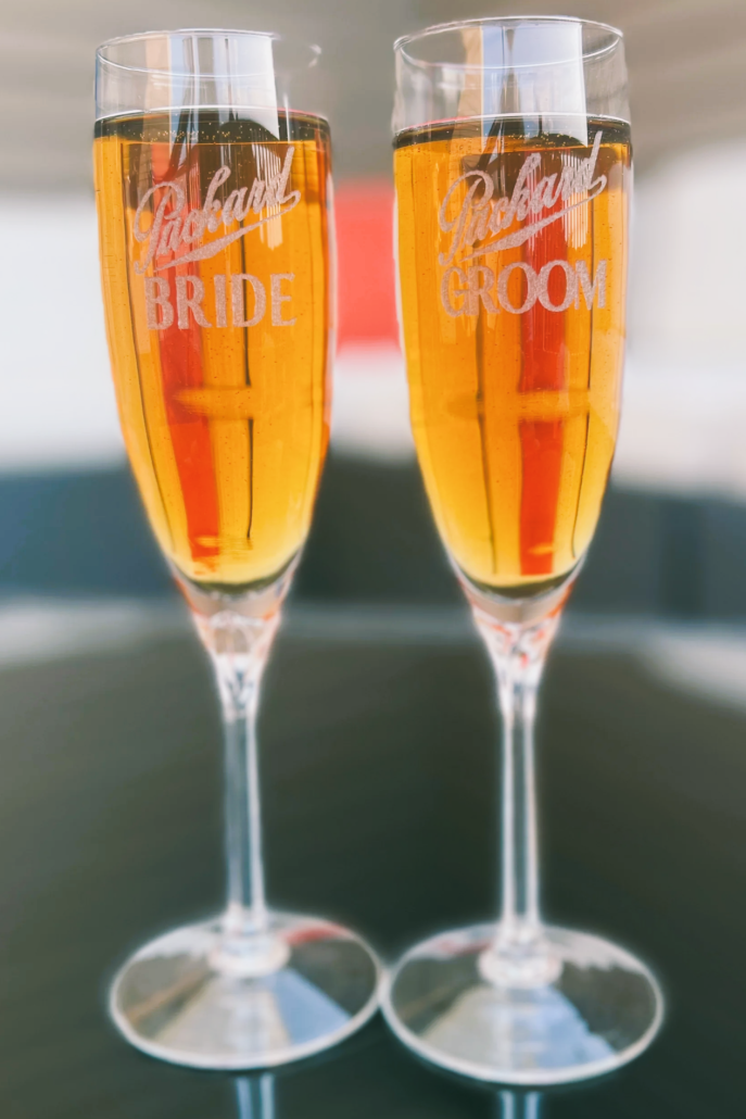 Wedding champagne flutes available at the PPG Gift Shop