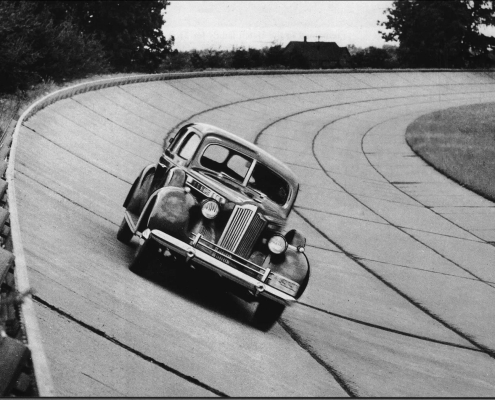 Packard automobile being tested at the Packard Proving Grounds
